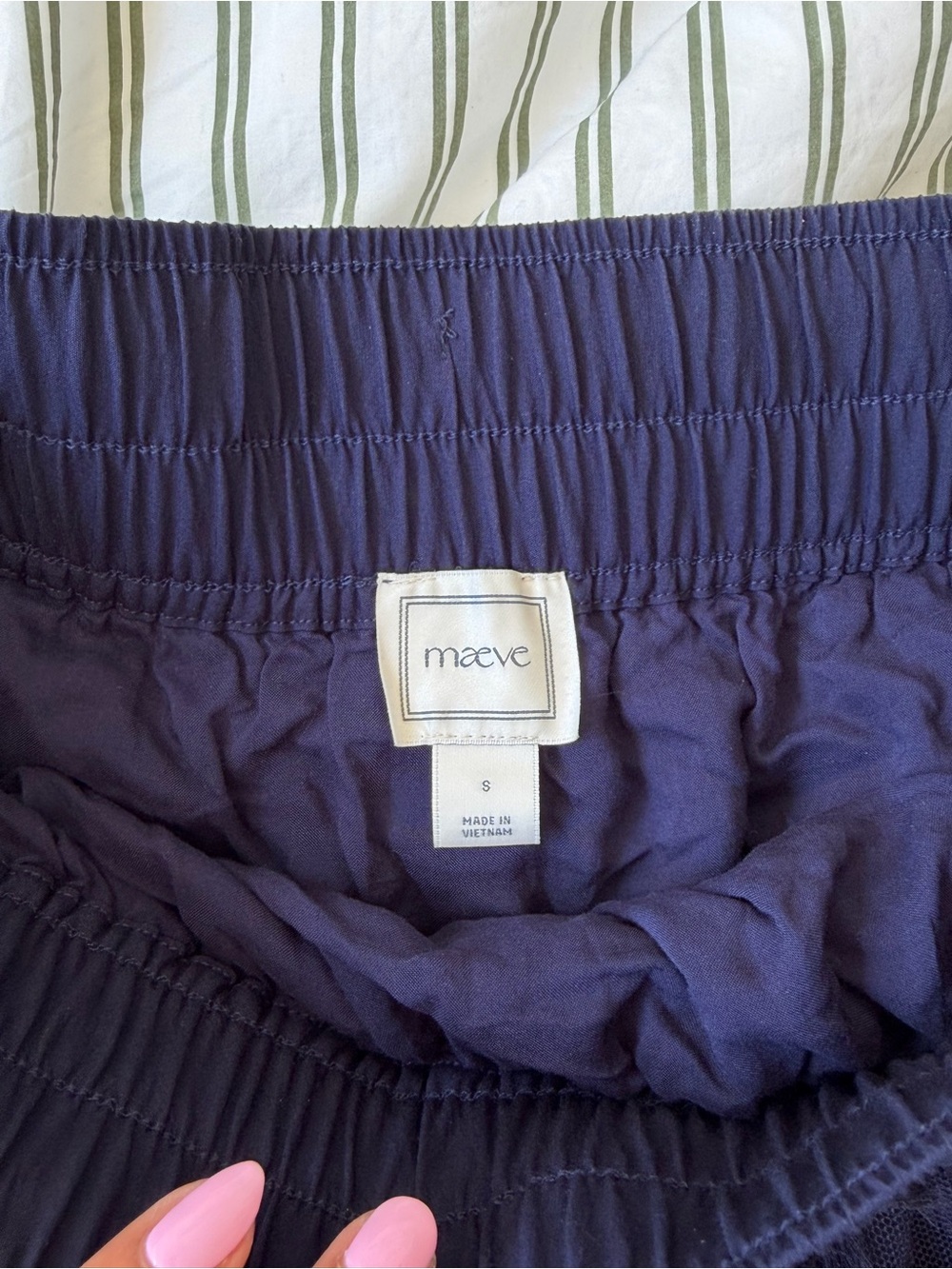 Maeve Navy Fringe Maxi Skirt - Picture 4 of 4